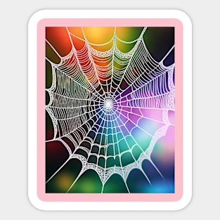 Spider's lacy rainbow web! Sticker